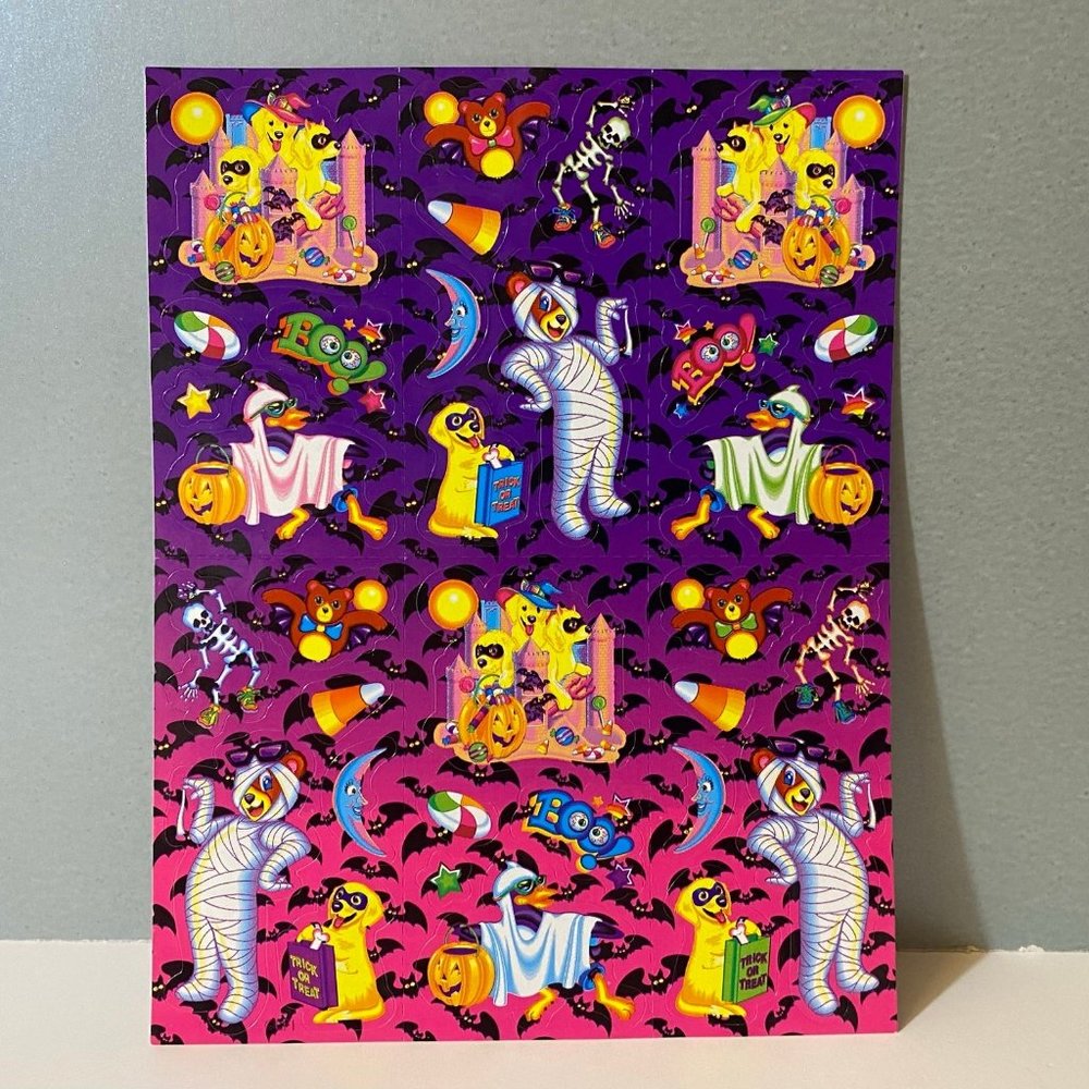 Vintage Lisa Frank Puppies Bears Halloween Stickers S315 - Picture 1 of 2